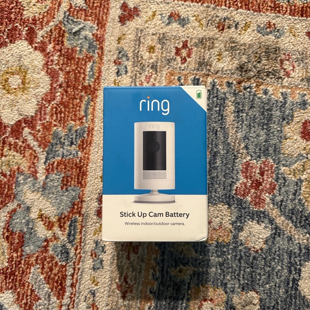 Ring Stick Up Cam Battery in White and Black